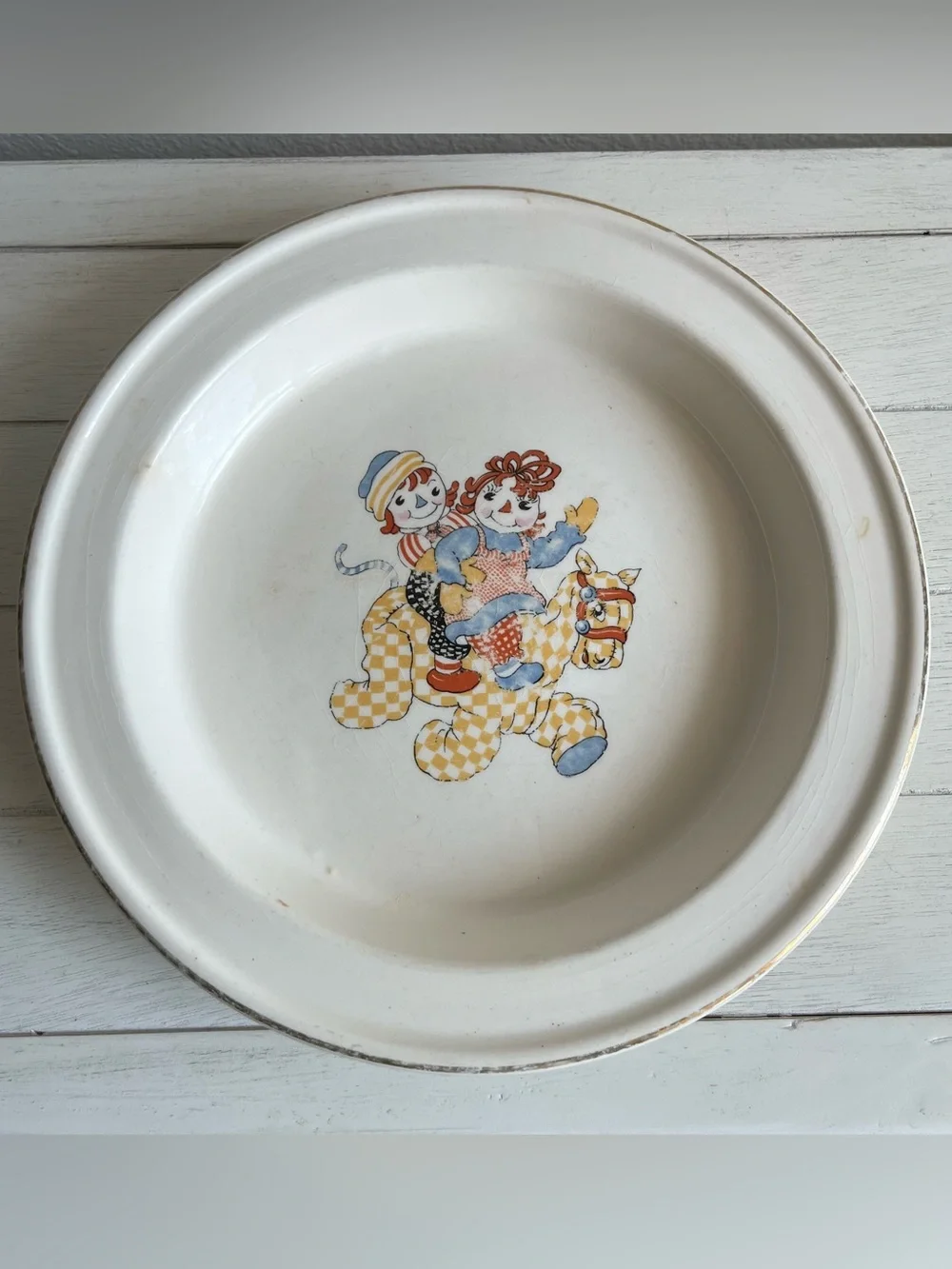 Vintage Antique 1941 Raggedy Ann Andy Ware Brooksville Baby Childs Dinner Plate